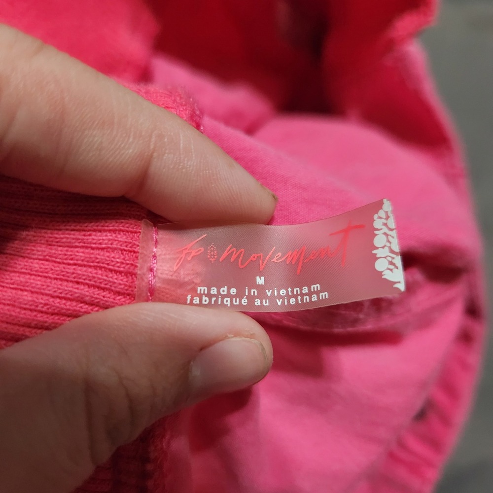Free People FP Movement Pink Cargo Pants Snap Fly Utility Trousers Size M - Picture 2 of 7